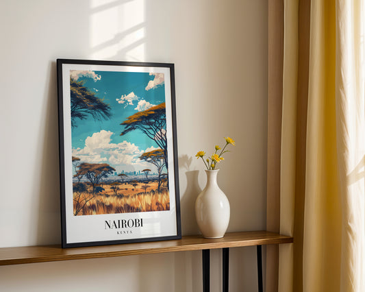 Nairobi Kenya Savanna City Framed Poster – Framed Wall Art Poster - Image 2