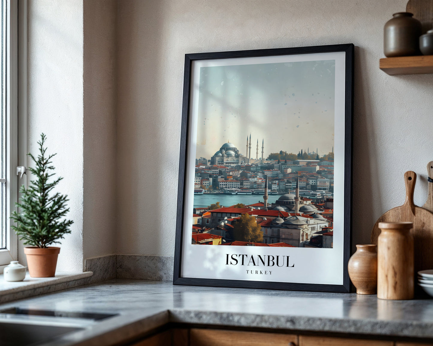 Istanbul Turkey Cityscape Framed Poster – Framed Wall Art Poster - Image 4