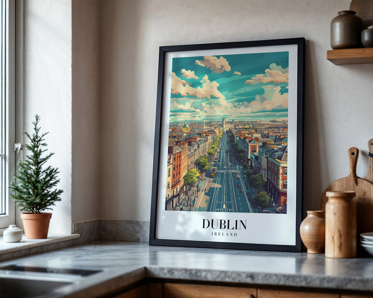 Dublin Ireland Cityscape Travel Framed Poster – Framed Wall Art Poster - Image 4