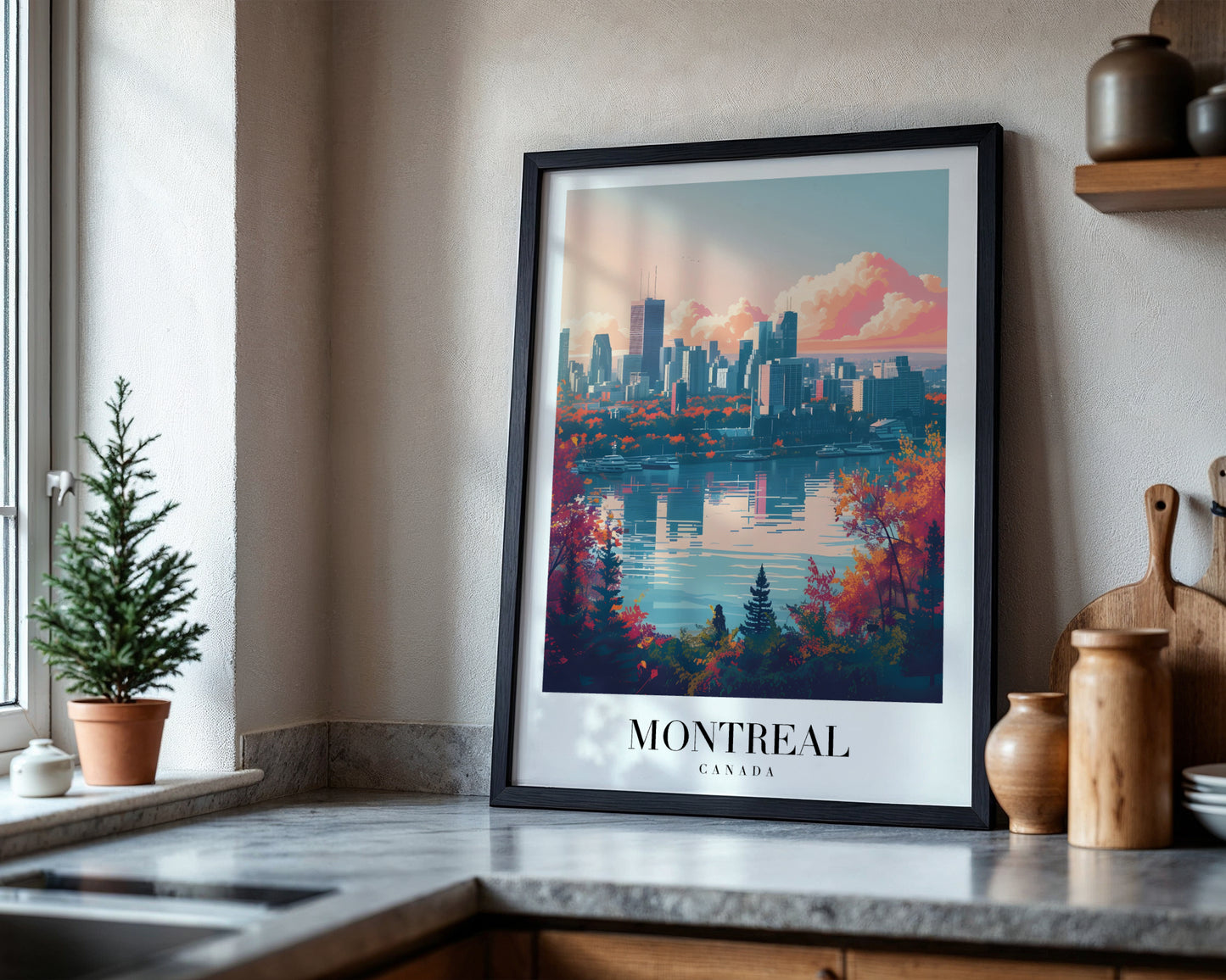 Vibrant Montreal City Autumn Wall Art – Framed Wall Art Poster - Image 4