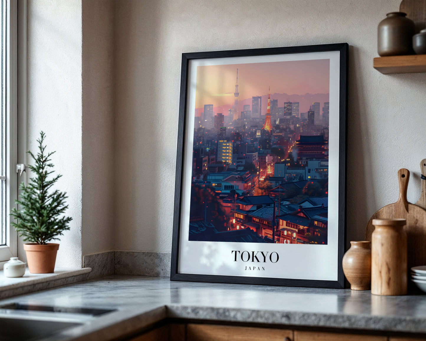 Tokyo Cityscape Sunset Framed Poster – Framed Wall Art Poster - Image 4