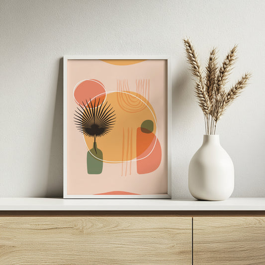 Boho Abstract Botanical Framed Poster Set – Framed Wall Art Poster - Image 2