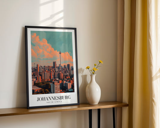 Johannesburg South Africa Skyline Framed Poster – Framed Wall Art Poster - Image 2