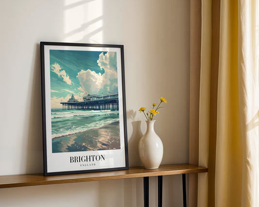 Brighton Pier England Coastal Framed Poster – Framed Wall Art Poster - Image 2