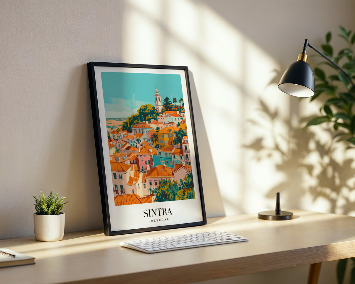 Vibrant Sintra Portugal Cityscape Framed Poster – Framed Wall Art Poster - Image 3