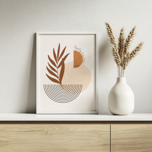 Abstract Botanical Earth Tones Framed Wall Art Set – Framed Wall Art Poster - Image 2