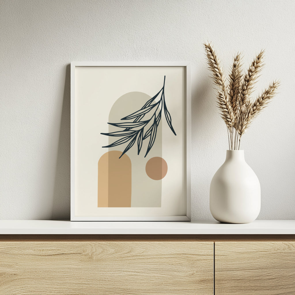 Boho Abstract Organic Shapes Framed Poster Set – Framed Wall Art Poster - Image 4