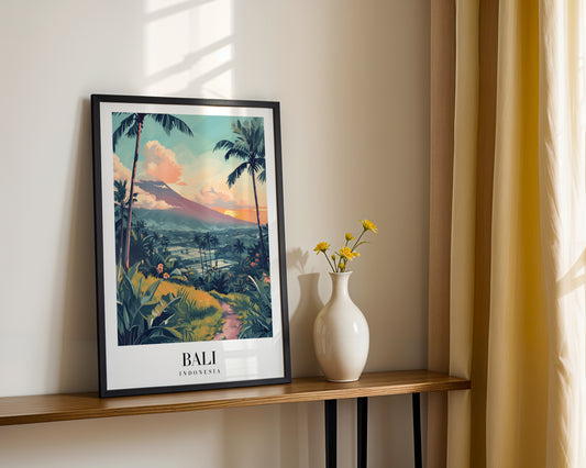 Bali Indonesia Tropical Sunset Framed Poster – Framed Wall Art Poster - Image 2