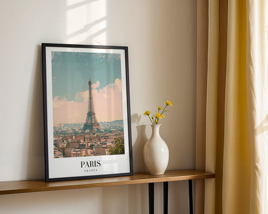 Eiffel Tower Paris Cityscape Framed Poster – Framed Wall Art Poster - Image 2