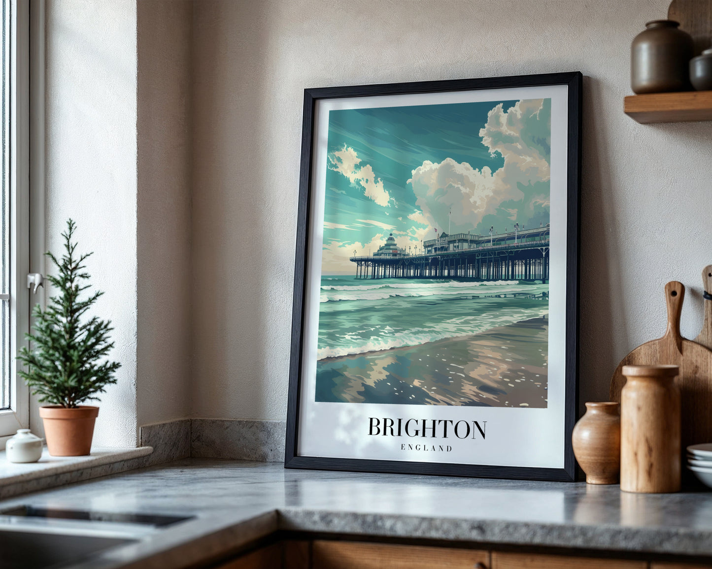 Brighton Pier England Coastal Framed Poster – Framed Wall Art Poster - Image 4