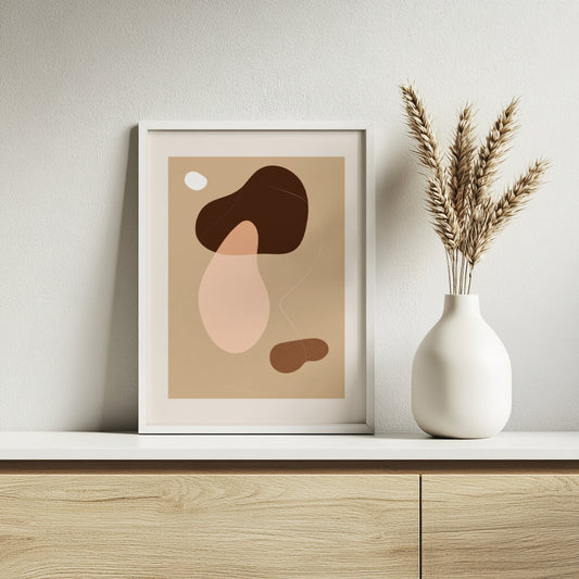 Boho Abstract Botanical Shapes Framed Poster Set – Framed Wall Art Poster - Image 2