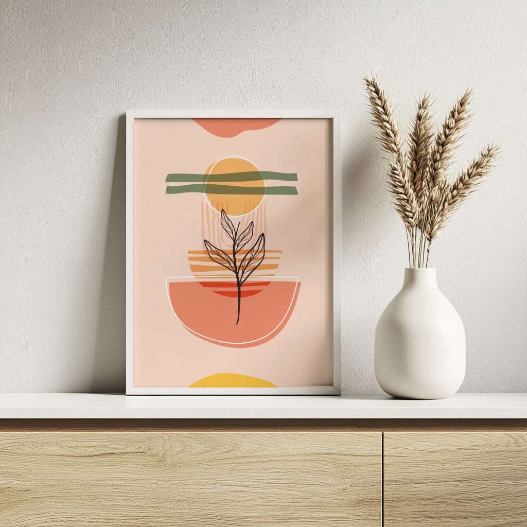 Boho Abstract Botanical Framed Poster Set – Framed Wall Art Poster - Image 4