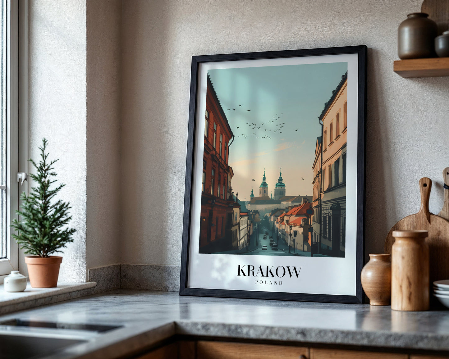Krakow Old Town Streetscape Framed Poster – Framed Wall Art Poster - Image 4