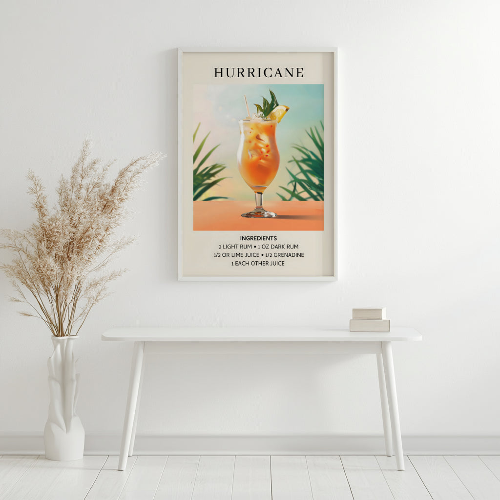 Hurricane Cocktail Recipe Framed Poster – Framed Wall Art Poster - Image 4