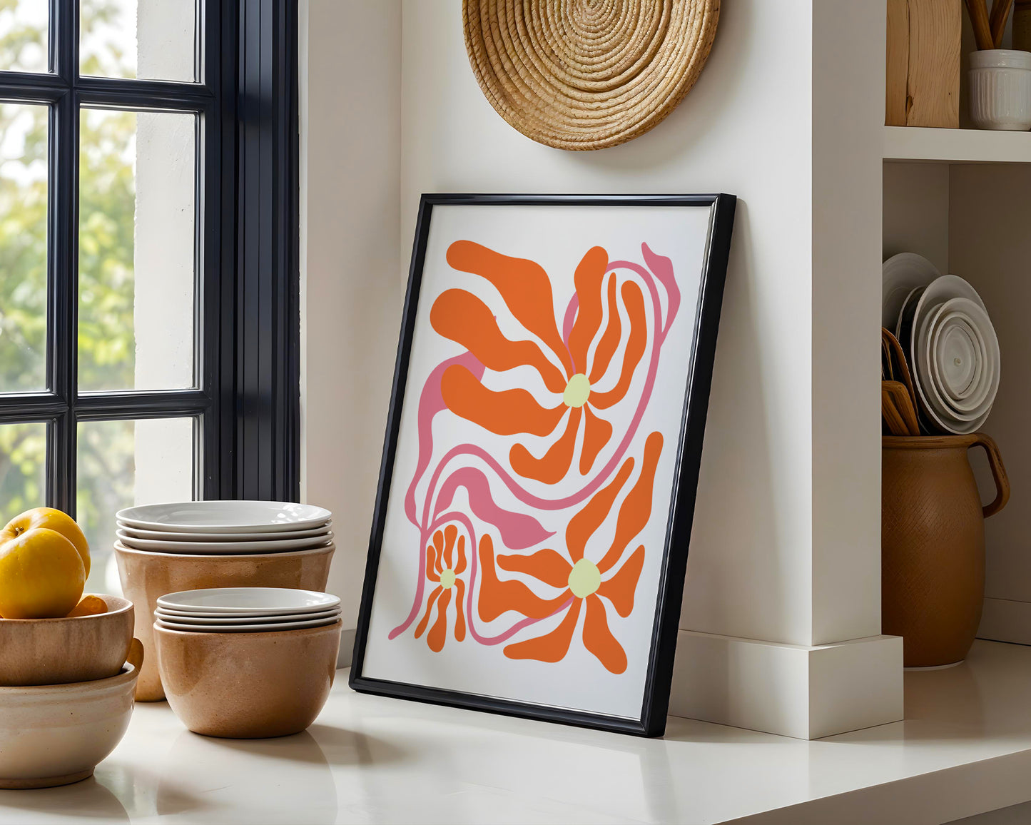 Vibrant Abstract Floral Swirls Framed Poster – Framed Wall Art Poster - Image 4