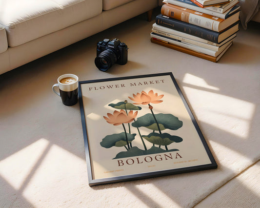 Bologna Flower Market Lotus Framed Poster – Framed Wall Art Poster - Image 2