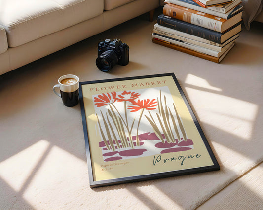 Prague Flower Market Abstract Art Framed Poster – Framed Wall Art Poster - Image 2