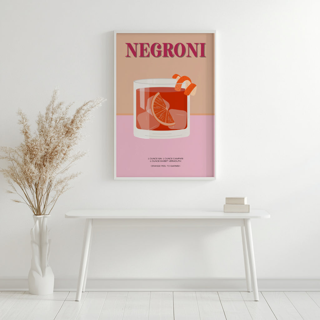Negroni Cocktail Drink Recipe Framed Poster – Framed Wall Art Poster - Image 4