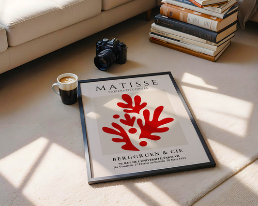 Matisse Red Cut-Out Abstract Framed Poster - View 1