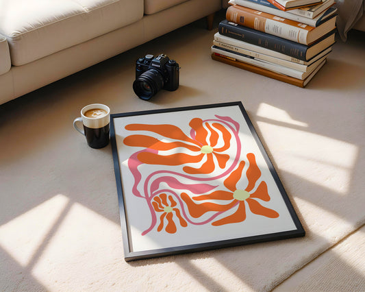 Vibrant Abstract Floral Swirls Framed Poster – Framed Wall Art Poster - Image 2