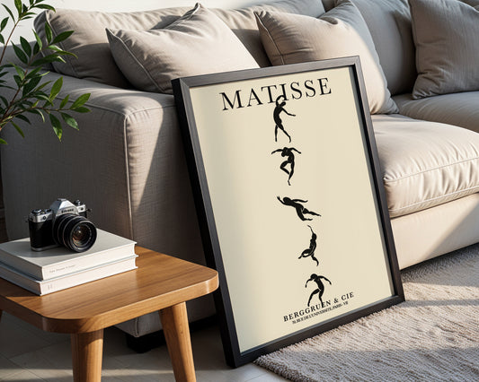Matisse Inspired Black Dancers Abstract Framed Wall Art - View 2