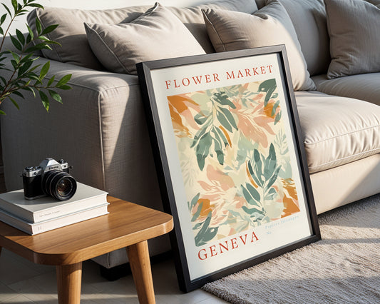 Geneva Flower Market Abstract Botanical Framed Poster – Framed Wall Art Poster - Image 2