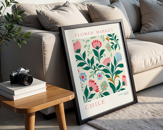 Chilean Copihue Flower Market Botanical Framed Art – Framed Wall Art Poster - Image 2