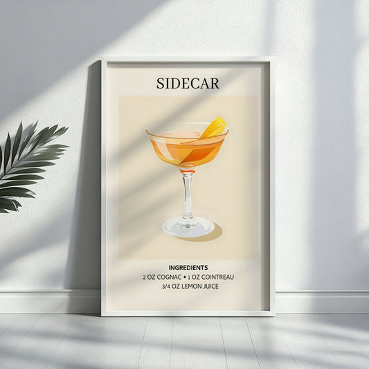 Sidecar Cocktail Recipe Minimalist Framed Poster – Framed Wall Art Poster - Image 2