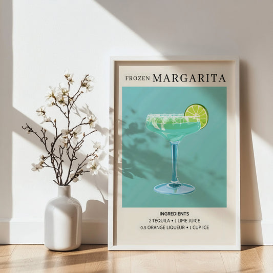 Frozen Margarita Cocktail Recipe Framed Poster#2 – Framed Wall Art Poster - Image 2