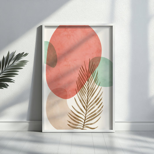 Boho Abstract Botanical Shapes Framed Poster – Framed Wall Art Poster - Image 2