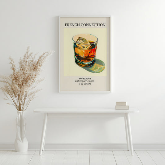 French Connection Cocktail Recipe Framed Poster – Framed Wall Art Poster - Image 2
