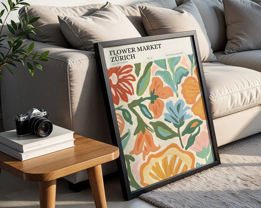 Zurich Flower Market Botanical Framed Poster – Framed Wall Art Poster - Image 2
