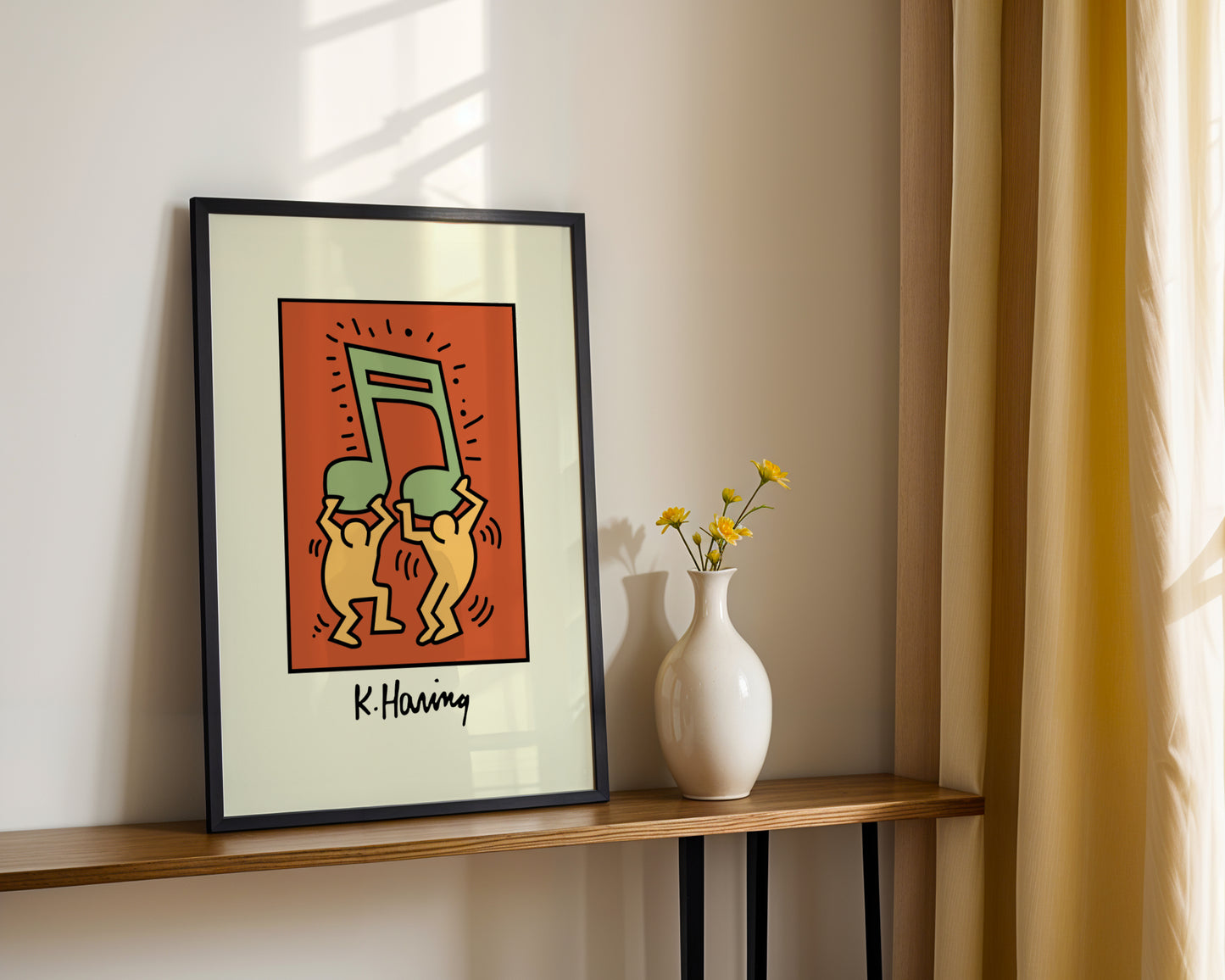 Keith Haring Music Note Dancers Framed Poster - View 4