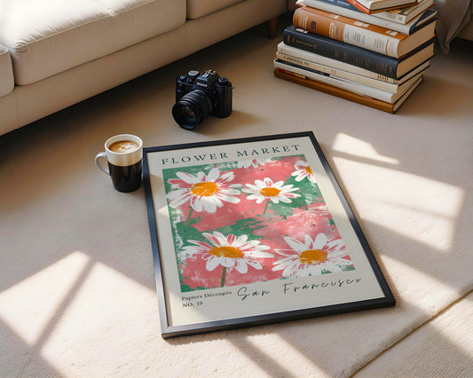 Flower Market San Francisco Daisies Framed Poster – Framed Wall Art Poster - Image 2