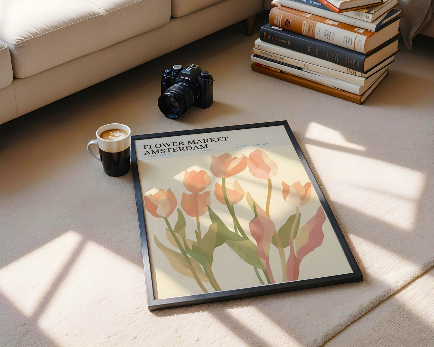 Amsterdam Flower Market Tulips Framed Poster #1 – Framed Wall Art Poster - Image 4