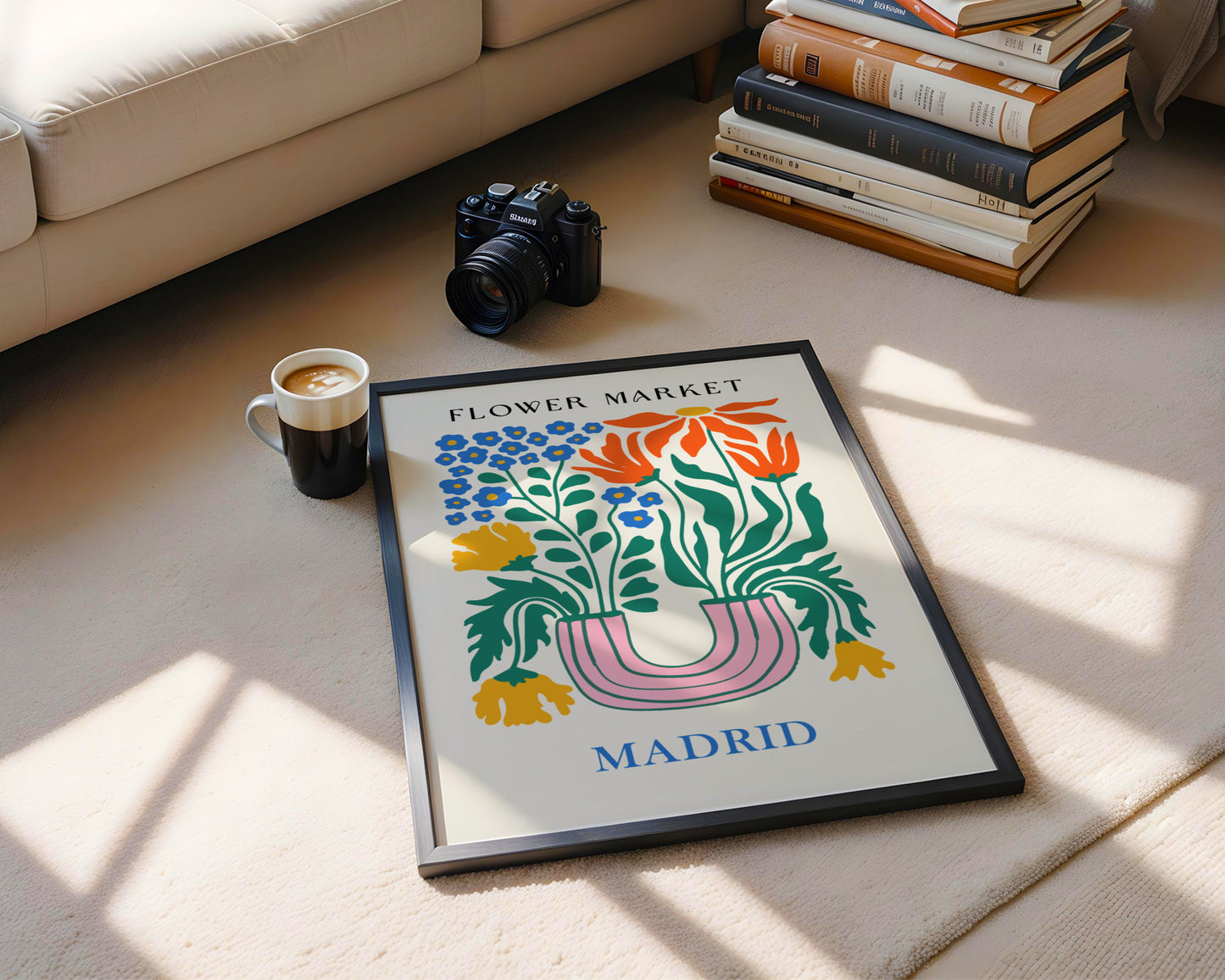 Madrid Flower Market Abstract Floral Framed Poster – Framed Wall Art Poster - Image 4