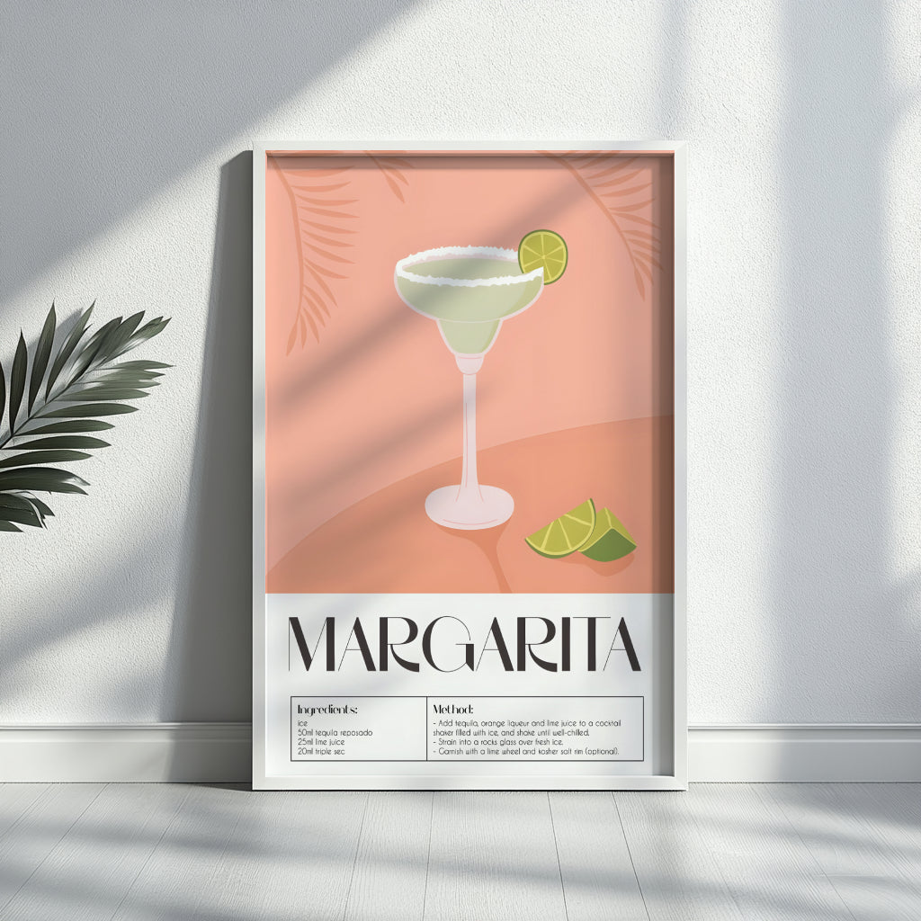 Margarita Cocktail Recipe Framed Poster – Framed Wall Art Poster - Image 4
