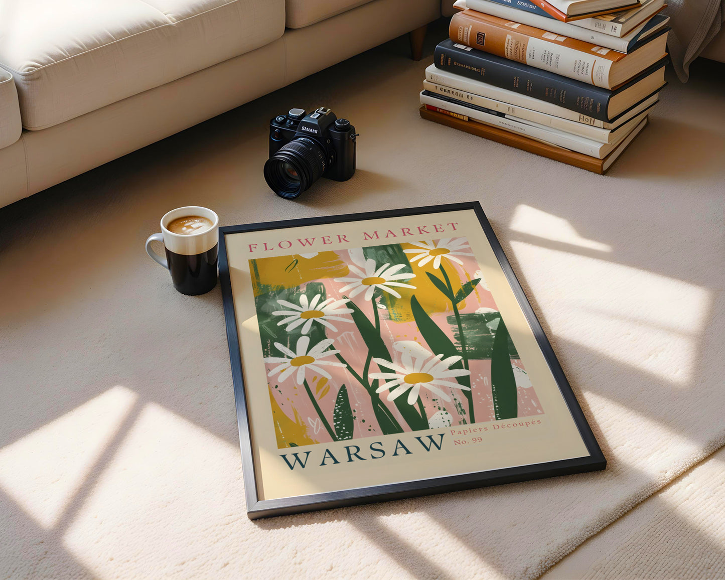 Warsaw Flower Market Daisies Abstract Framed Poster – Framed Wall Art Poster - Image 4