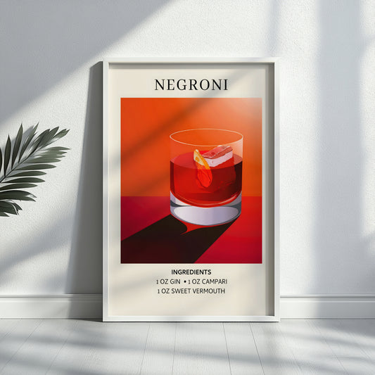 Negroni Cocktail Recipe Framed Poster – Framed Wall Art Poster - Image 2