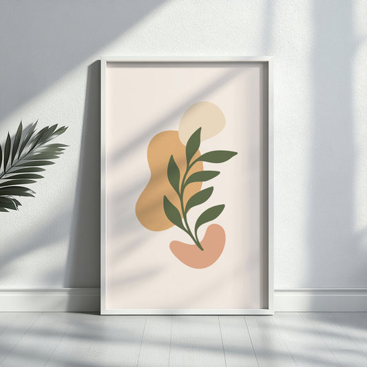 Minimalist Botanical Abstract Framed Poster – Framed Wall Art Poster - Image 2