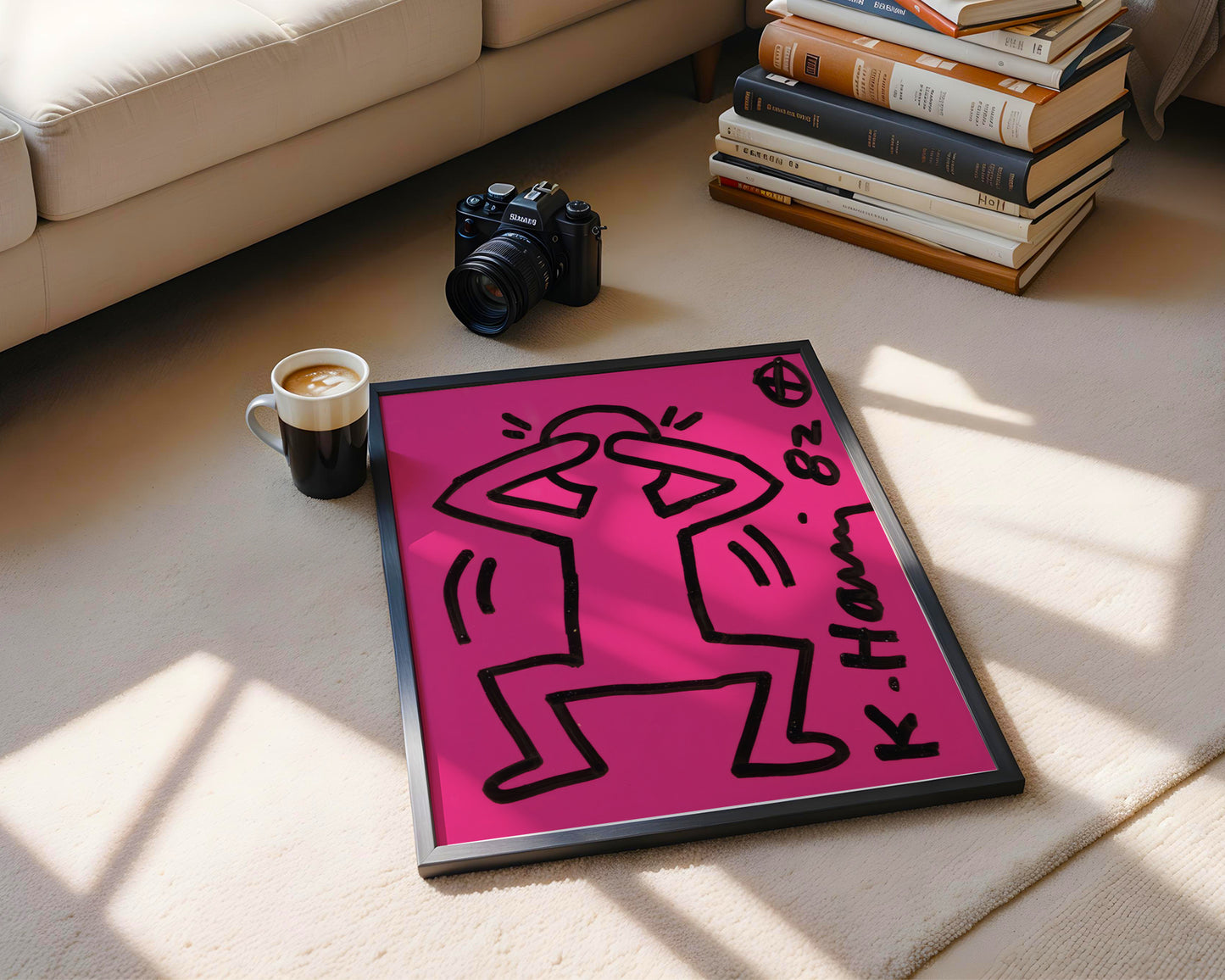 Keith Haring Cringing Figure 1982 Pop Art Framed Poster - View 3