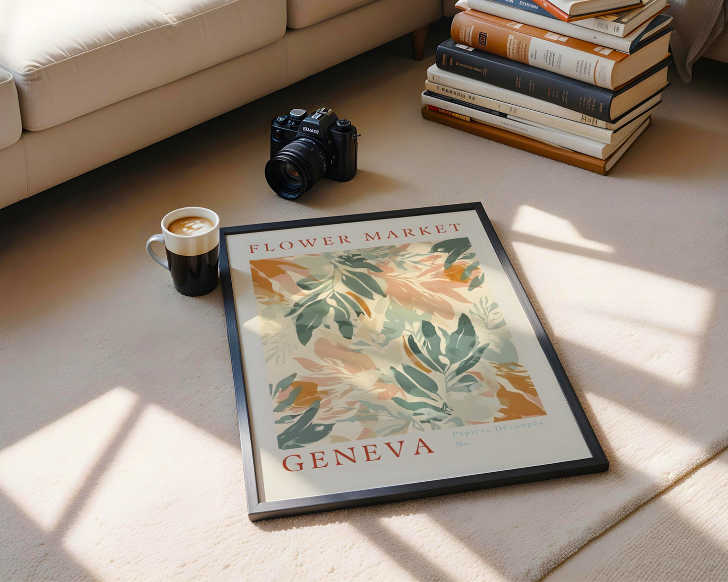 Geneva Flower Market Abstract Botanical Framed Poster – Framed Wall Art Poster - Image 4