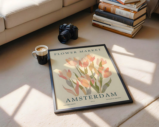 Amsterdam Tulips Flower Market Framed Poster – Framed Wall Art Poster - Image 2