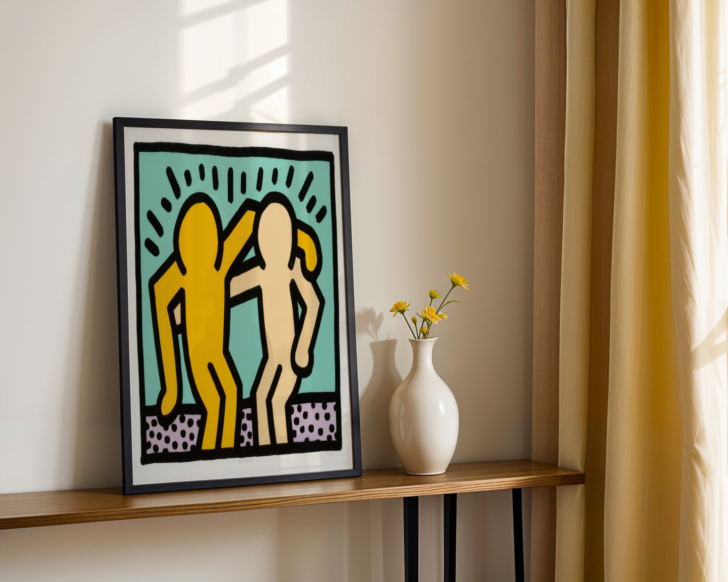 Keith Haring Style Dancing Figures Framed Poster - View 4