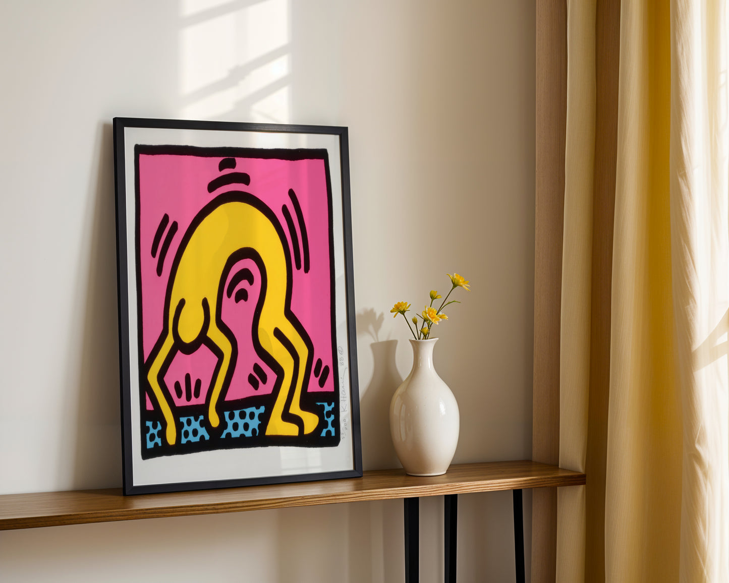 Keith Haring Pop Art Crawling Figure Framed Poster - View 4