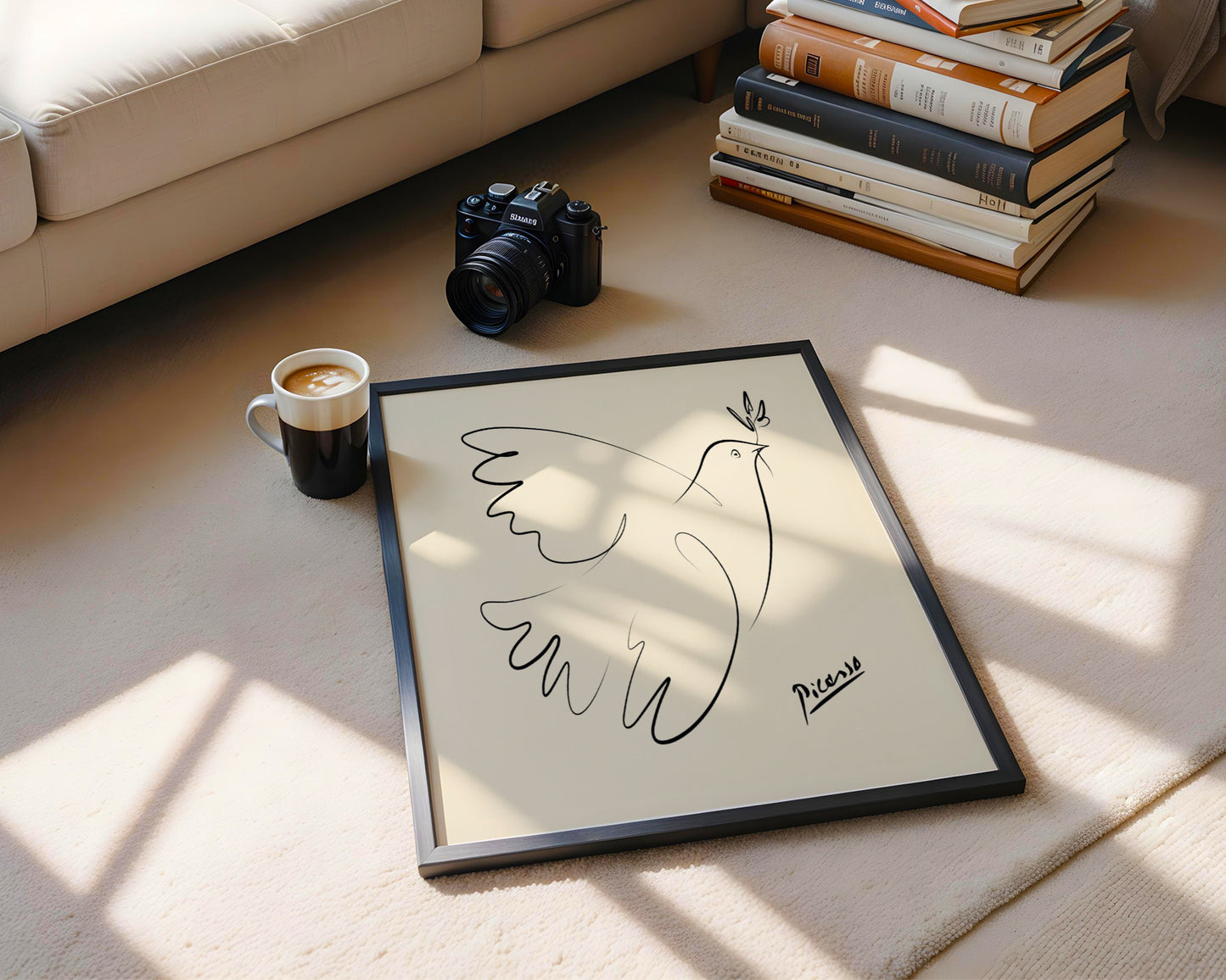 Picasso Dove of Peace Line Art Framed Poster - View 4