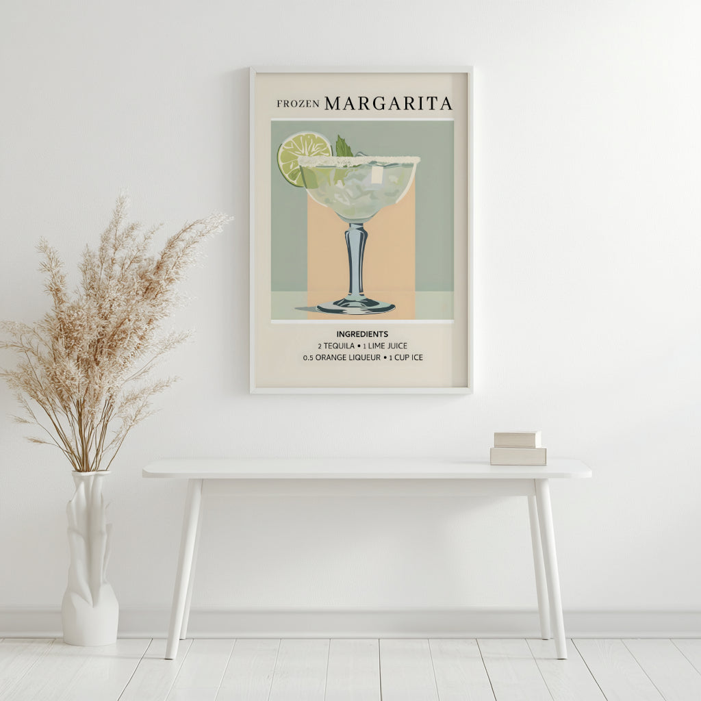 Frozen Margarita Cocktail Recipe Framed Poster – Framed Wall Art Poster - Image 4