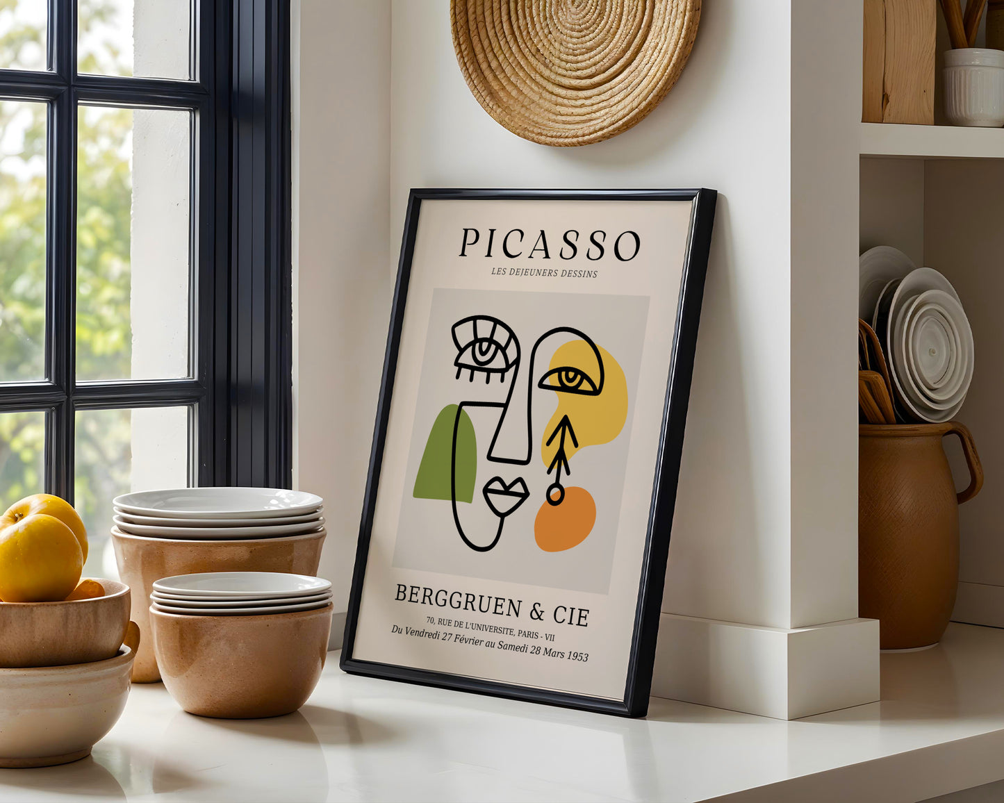 Picasso Les Dejeuners Dessins Abstract Face Framed Poster - View 4