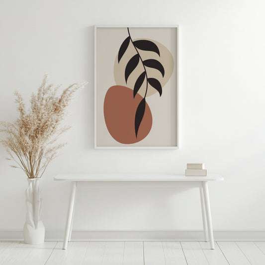 Minimalist Botanical Earth Tones Framed Poster – Framed Wall Art Poster - Image 2