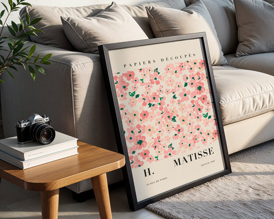 Matisse Inspired Pink Floral Cut-Outs Framed Poster - View 2